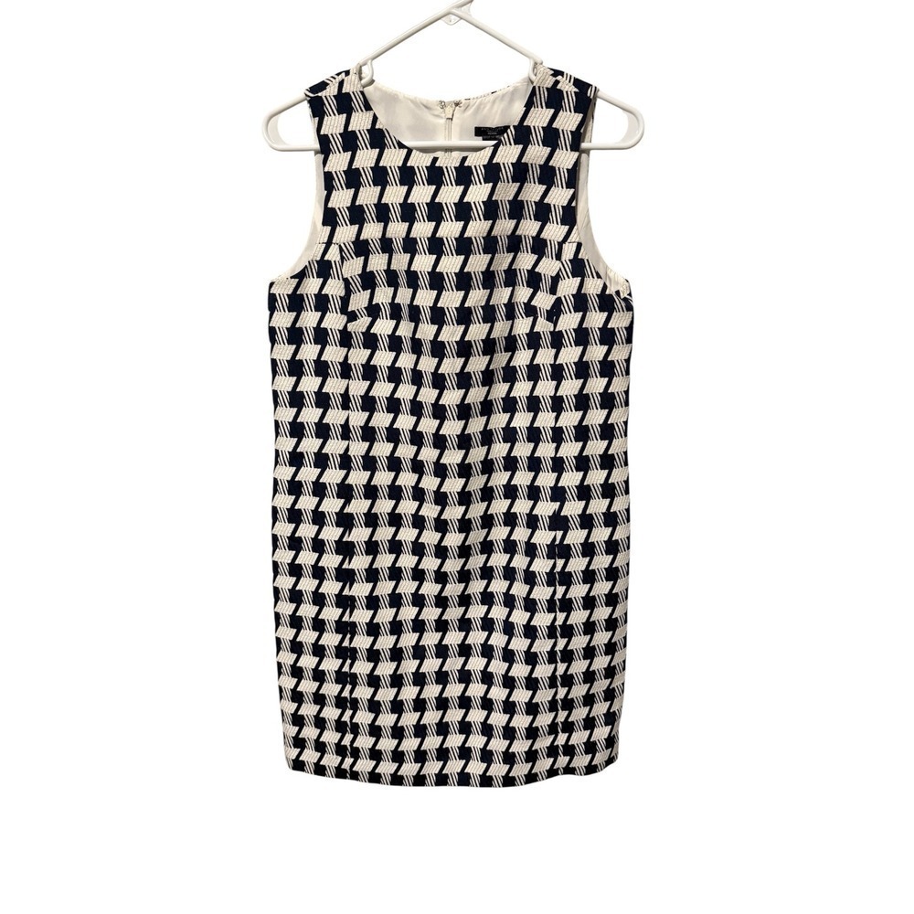 Ann Taylor Factory Petite Houndstooth Sleeveless Dress Career Size 8